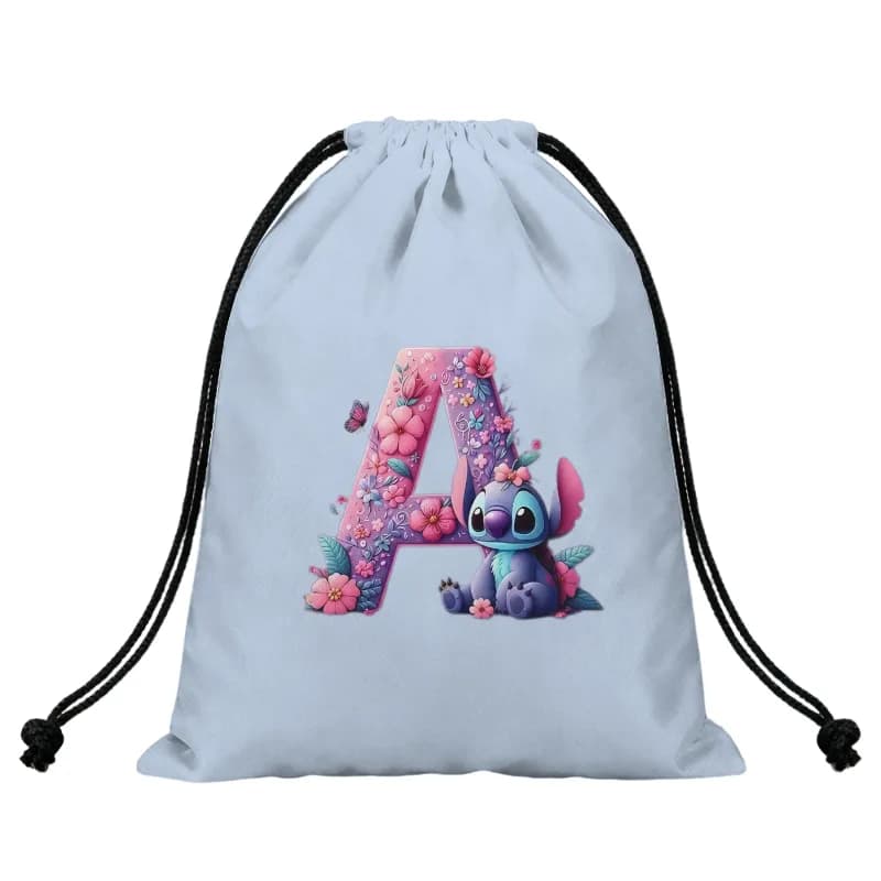 Cartoon Stich A-Z Alphabet Flo - Drawstring Gym Bag recension och pris