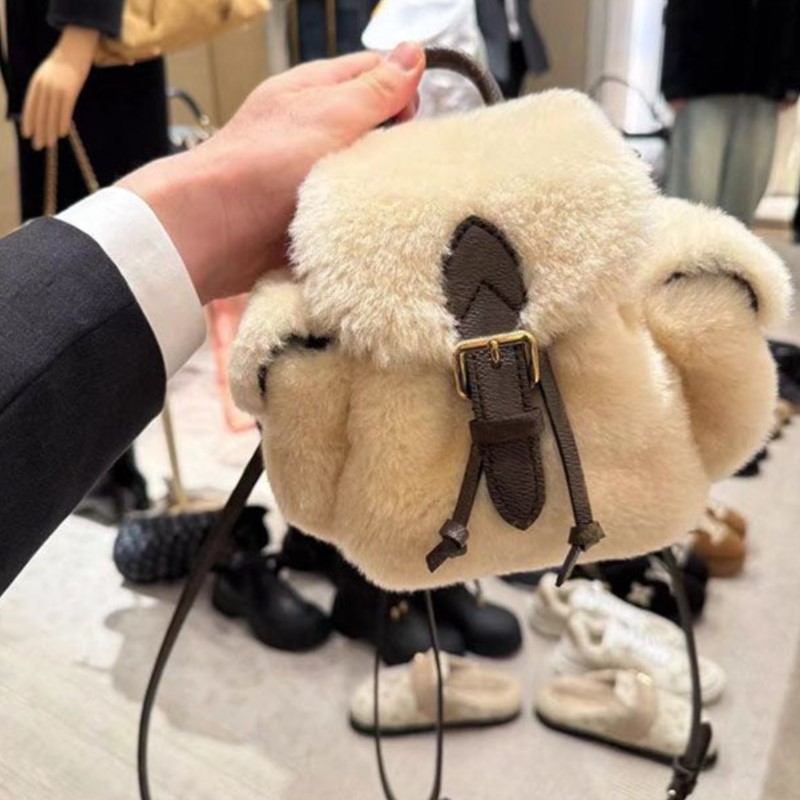 JIAERDI Retro Plush Backpack W - Leather Backpack Vintage recension och pris