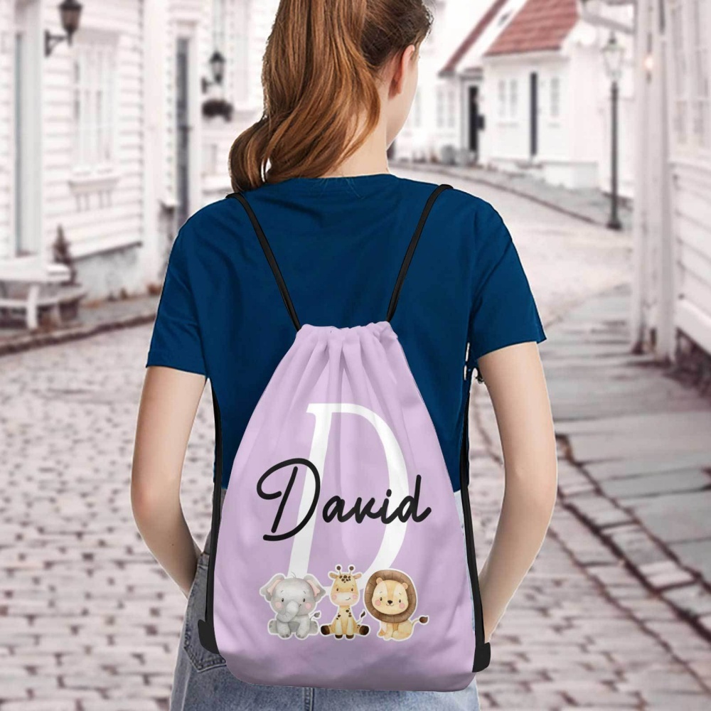 1Pc Cute Animal-themed Custom  - Drawstring Gym Bag recension och pris