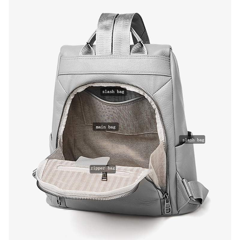FOXER Genuine Leather Backpack - Travel Backpack Anti Theft recension och pris