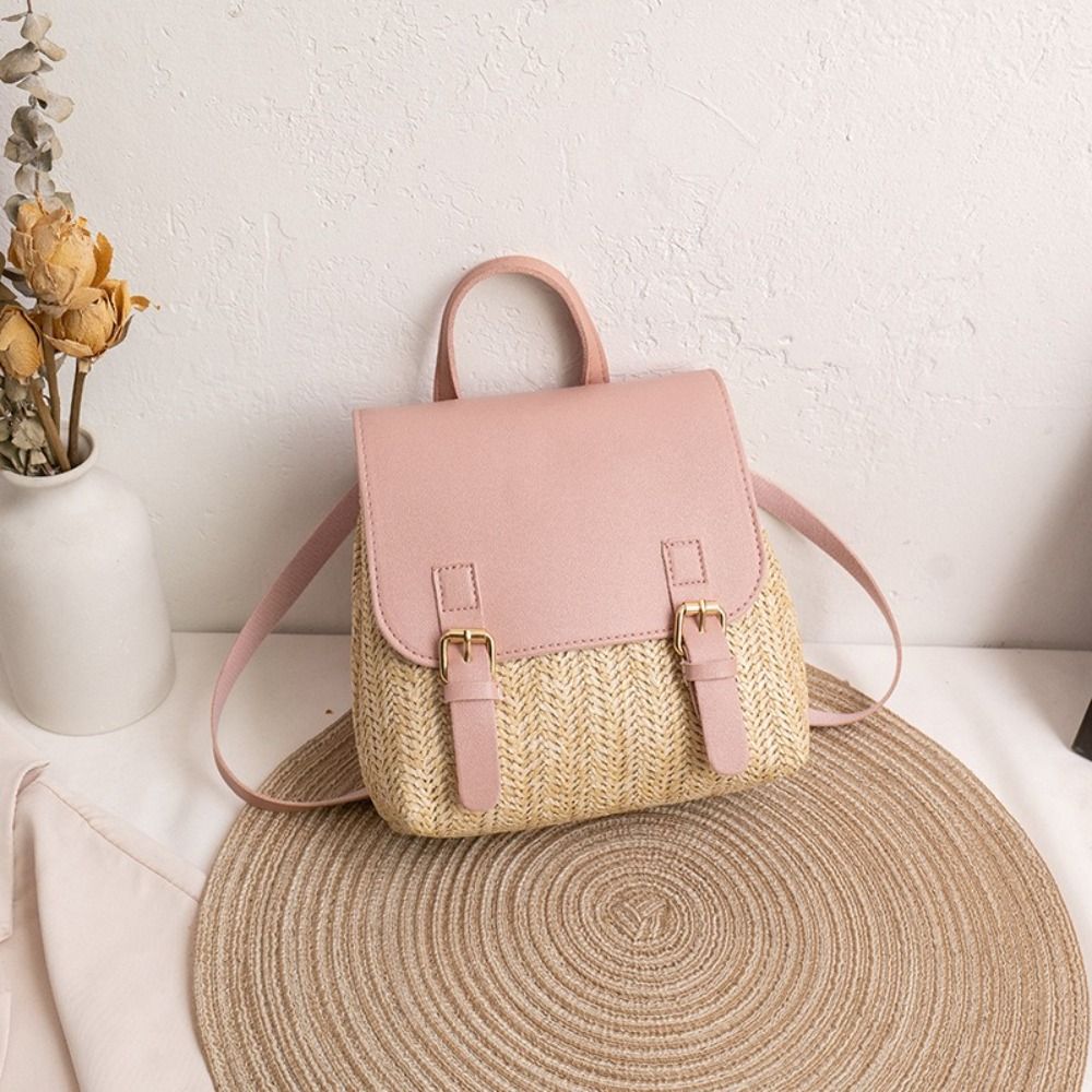 Fashion PU Leather Straw Backp - Leather Backpack Vintage recension och pris